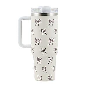 RAMPAGE Ivory Bear Teddy Slippers with Matching Stainless Steel Water Bottle Gift Box &ndash; Large (9/10)