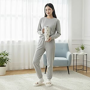 RAMPAGE Ivory Bear Teddy Slippers with Matching Stainless Steel Water Bottle Gift Box &ndash; Small (5/6)