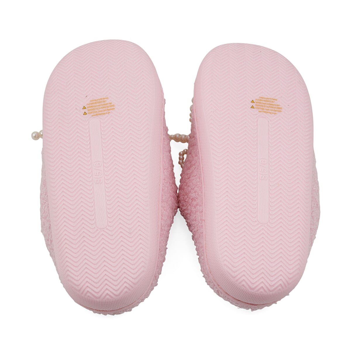 RAMPAGE Pink Pearl Bow Teddy Slippers with Matching Stainless Steel Water Bottle Gift Box &ndash; Large (9/10) image number 6