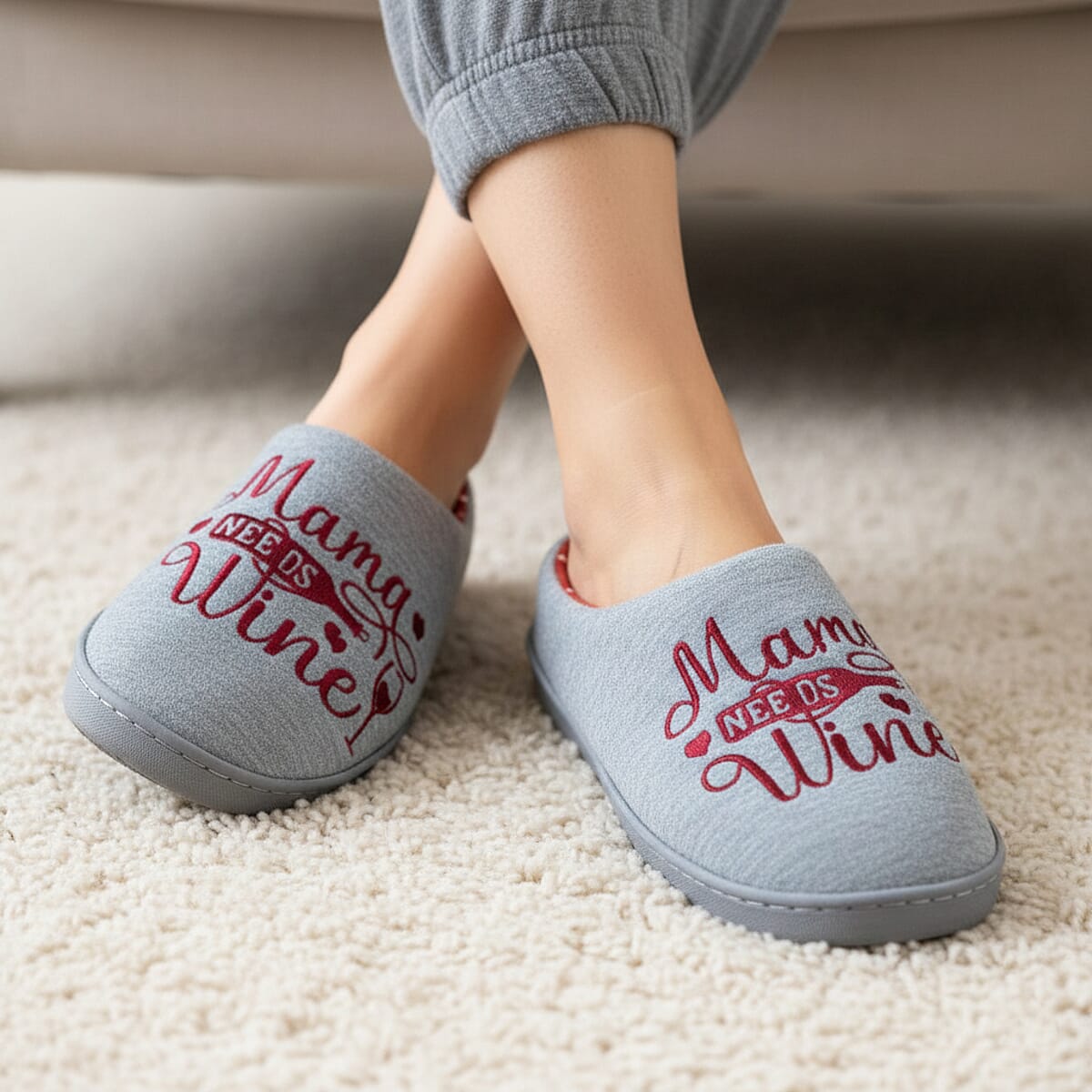 Spoiled Angel Grey Wine House Slipper M image number 2