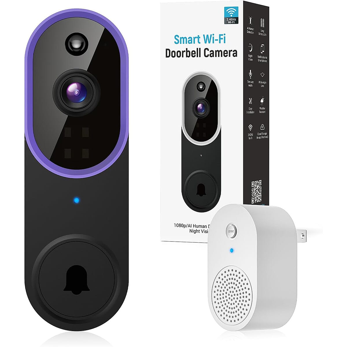 CLOSEOUT 3P Experts Smart Wi-Fi Doorbell Camera - Purple image number 0