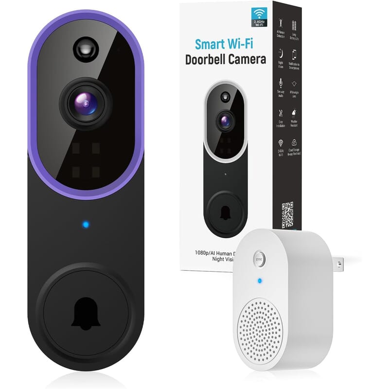 CLOSEOUT 3P Experts Smart Wi-Fi Doorbell Camera - Purple