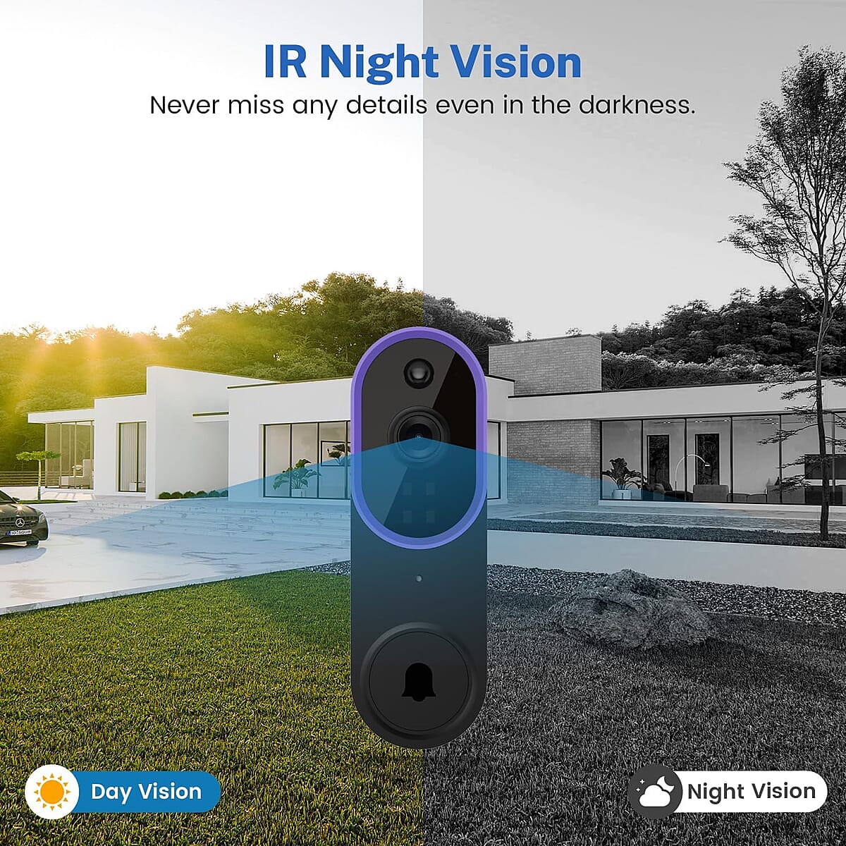 CLOSEOUT 3P Experts Smart Wi-Fi Doorbell Camera - Purple image number 1