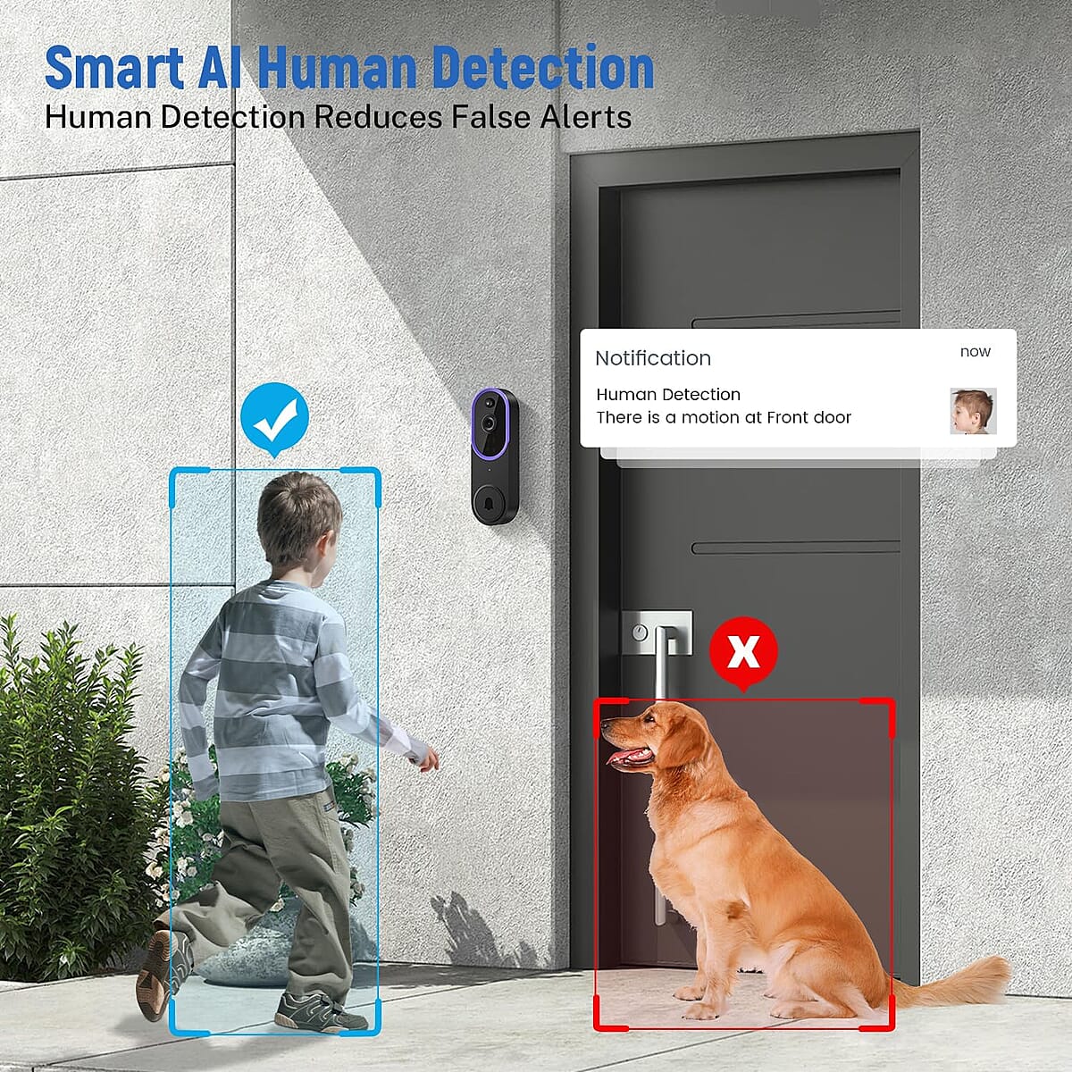 CLOSEOUT 3P Experts Smart Wi-Fi Doorbell Camera - Purple image number 2