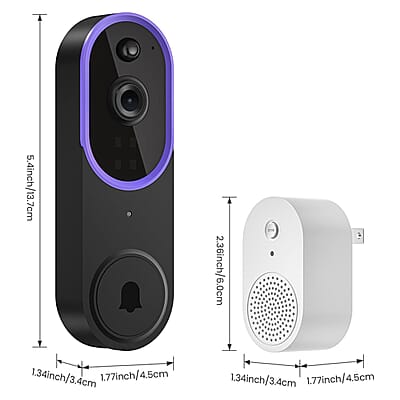 CLOSEOUT 3P Experts Smart Wi-Fi Doorbell Camera - Purple