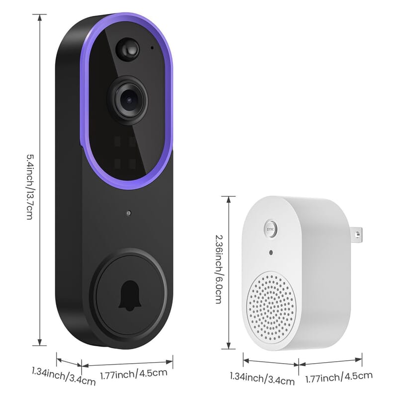 CLOSEOUT 3P Experts Smart Wi-Fi Doorbell Camera - Purple