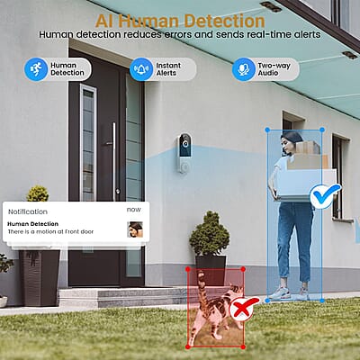 CLOSEOUT 3P Experts Smart Wi-Fi Doorbell Camera - Purple