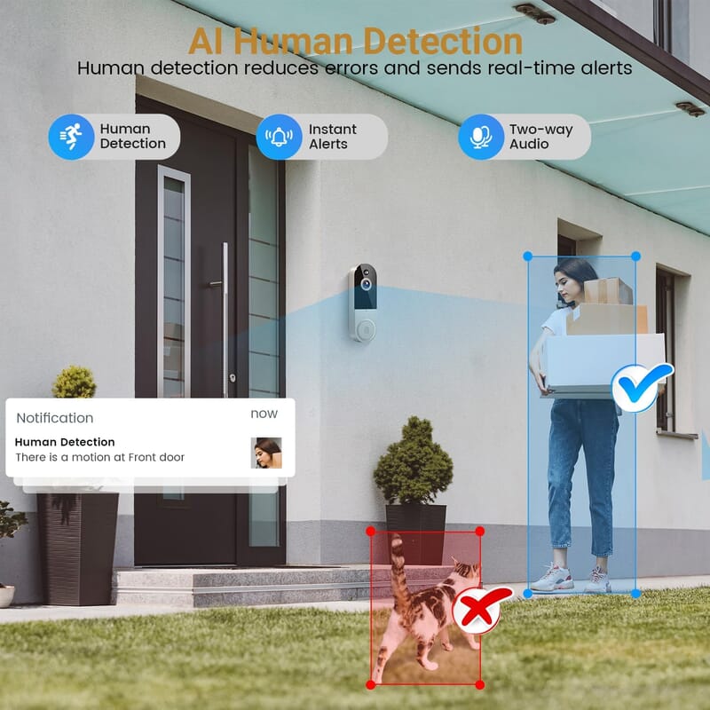 CLOSEOUT 3P Experts Smart Wi-Fi Doorbell Camera - Purple
