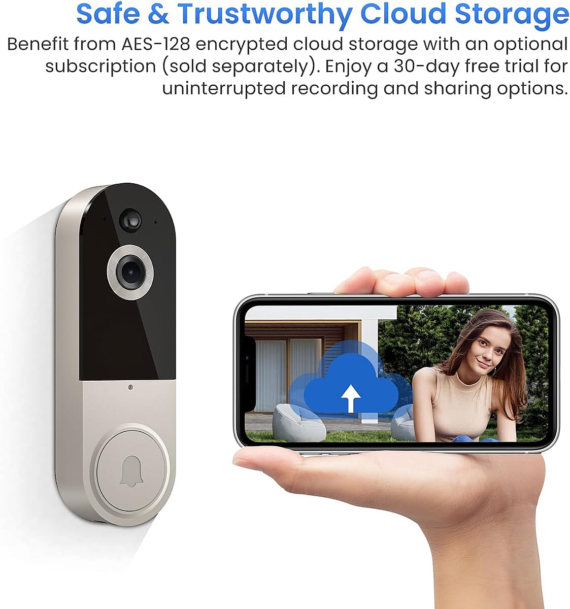 CLOSEOUT 3P Experts Smart Wi-Fi Doorbell Camera - Nude image number 7