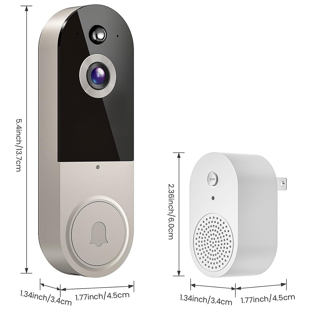 CLOSEOUT 3P Experts Smart Wi-Fi Doorbell Camera - Nude image number 10