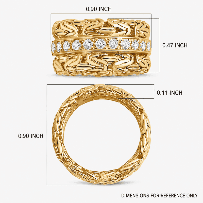 Bali Legacy Luxuriant Lab Grown Diamond Byzantine Ring in 22K Vermeil YG Over Sterling Silver 1.00 ctw (Size 7.0)