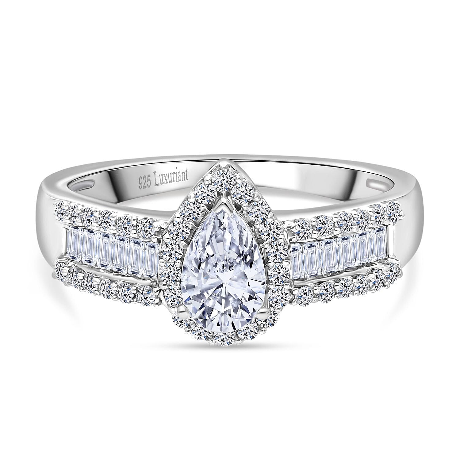 Luxuriant Lab Grown Diamond G-H SI 1.00 ctw Ring in Rhodium Over Sterling Silver (Size 9.0)
