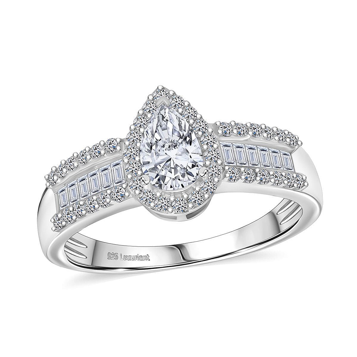 Luxuriant Lab Grown Diamond G-H SI 1.00 ctw Ring in Rhodium Over Sterling Silver (Size 9.0)
