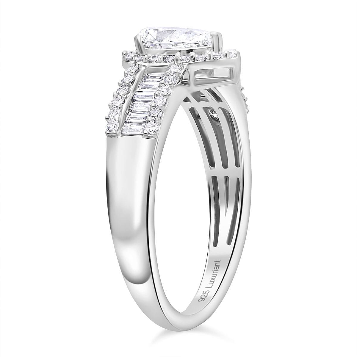 Luxuriant Lab Grown Diamond G-H SI 1.00 ctw Ring in Rhodium Over Sterling Silver (Size 9.0)