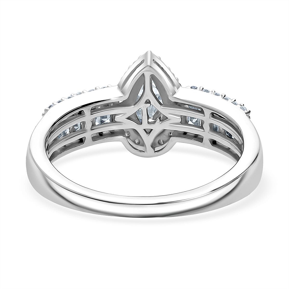 Luxuriant Lab Grown Diamond G-H SI 1.00 ctw Ring in Rhodium Over Sterling Silver (Size 9.0)