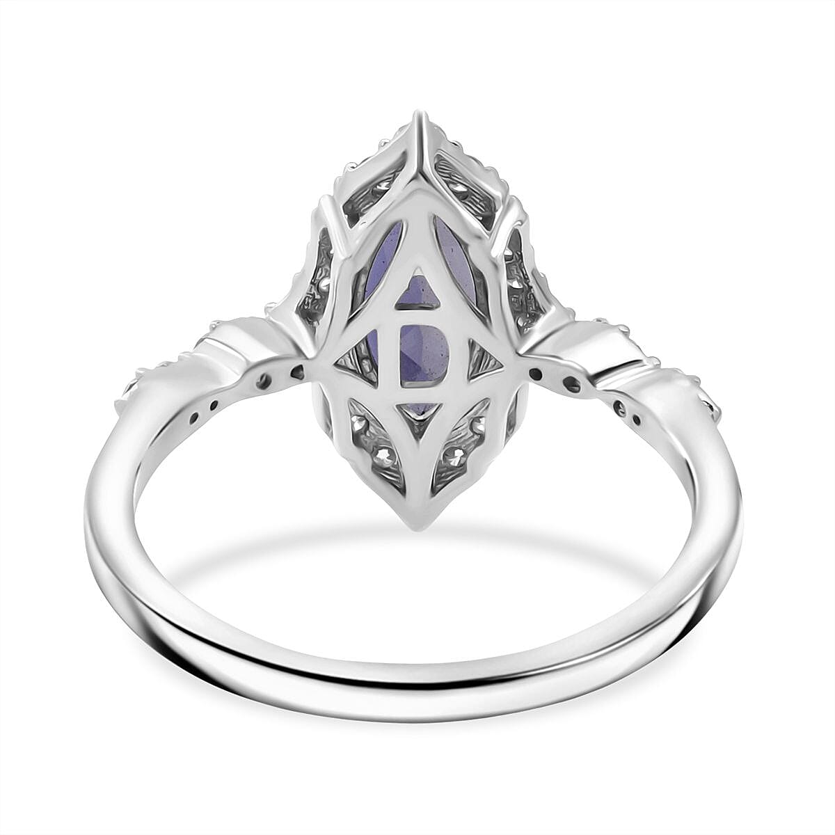 D'Joy Catalina Iolite and Moissanite 1.75 ctw Ring in Rhodium Over Sterling Silver (Size 10.0) image number 4