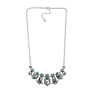 D'Joy Artisan Crafted White Buffalo, Tahoe Nevada Turquoise Necklace in Oxidised Sterling Silver 21.90 ctw (18-20 Inches)