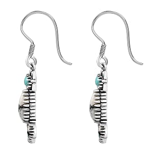 D'Joy Artisan Crafted White Buffalo, Tahoe Nevada Turquoise Earrings in Oxidised Sterling Silver 6.50 ctw