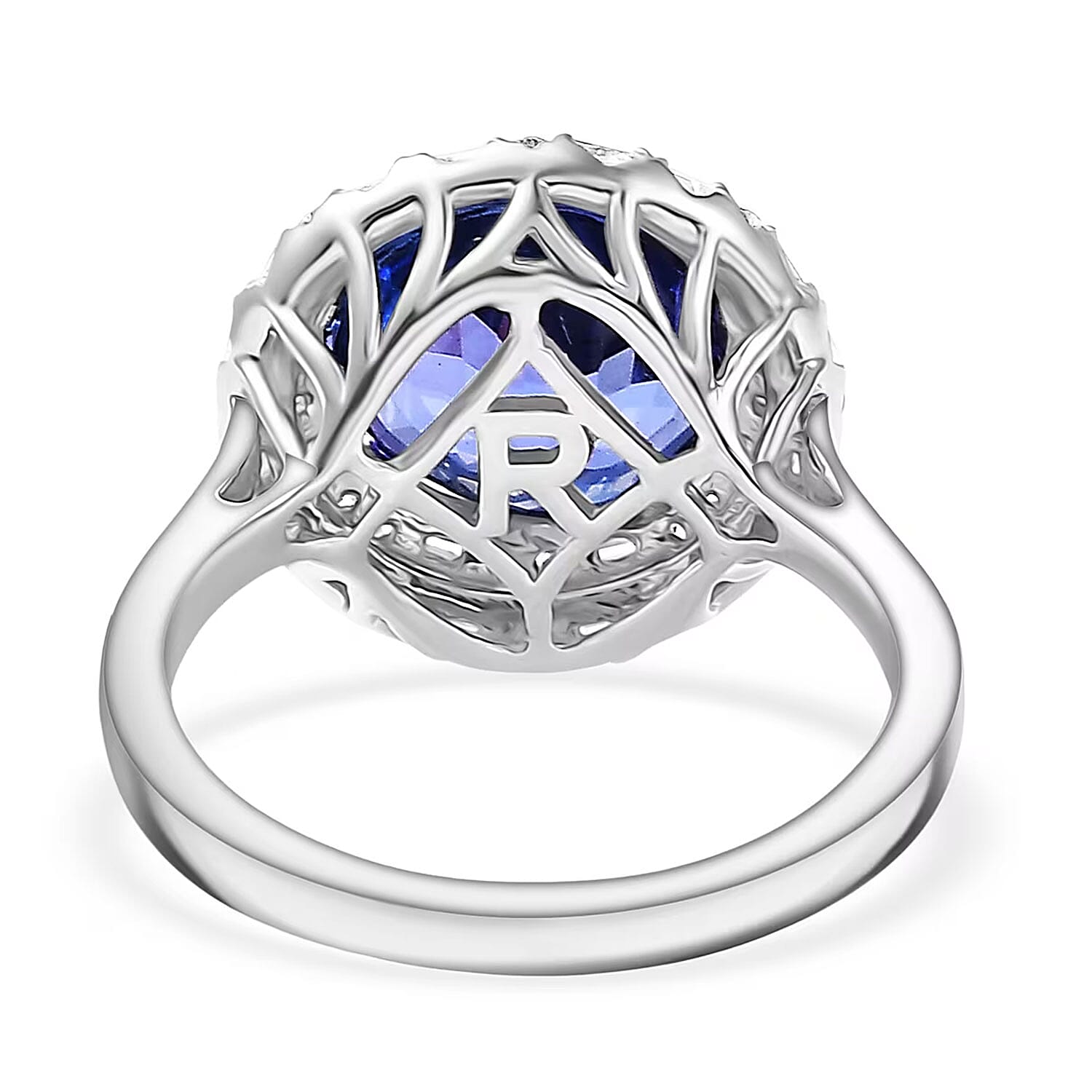 Certified and Appraised Rhapsody AAAA Tanzanite, Diamond Double Halo Ring in 950 Platinum 6.59 ctw (Size 5.0)