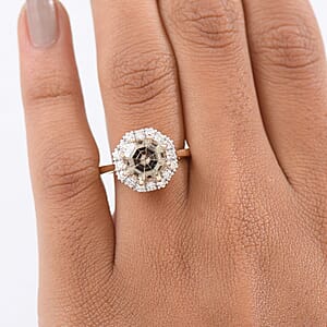 Certified AAA Turkizite, Diamond Ring in 10K Yellow Gold 4.50 ctw (Size 10.0)