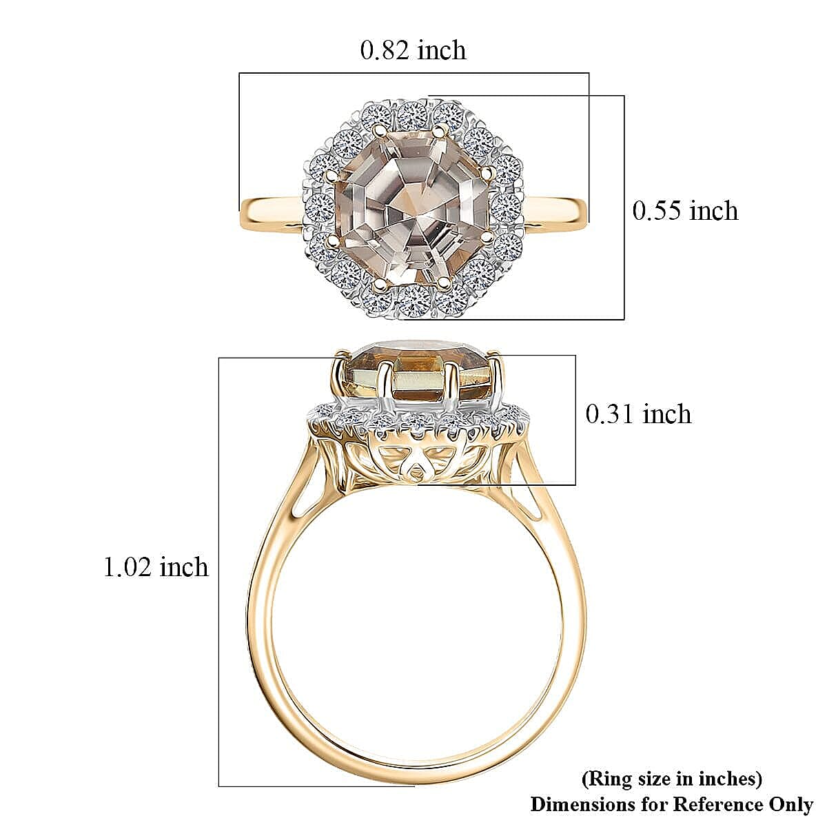 Certified AAA Turkizite, Diamond Ring in 10K Yellow Gold 4.50 ctw (Size 11.5) image number 5