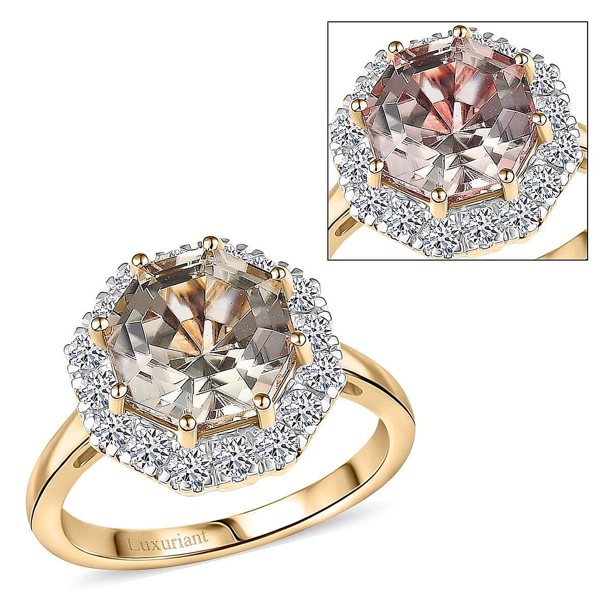 Certified AAA Turkizite, Diamond Ring in 10K Yellow Gold 4.50 ctw (Size 12.0) image number 0