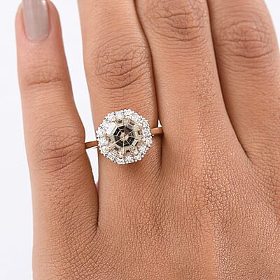 Certified and Appraised AAA Turkizite, Diamond Ring in 10K Yellow Gold 4.50 ctw (Size 5.0)