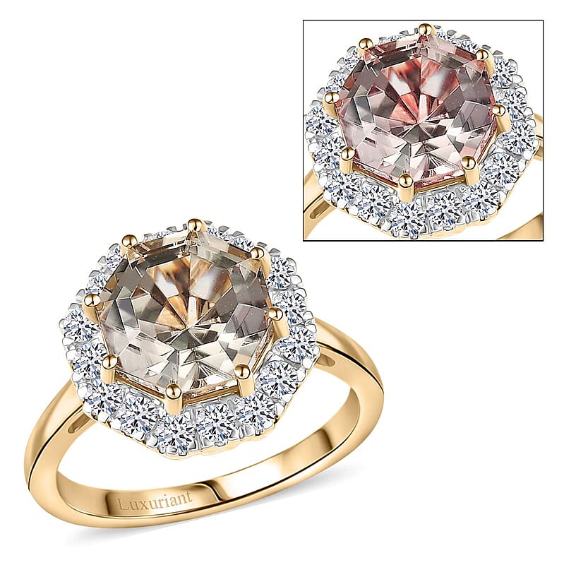 Certified & Appraised AAA Turkizite, Diamond Ring in 10K Yellow Gold 4.50 ctw (Size 7.0)