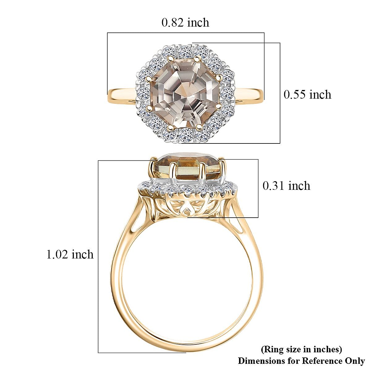Certified AAA Turkizite, Diamond Ring in 10K Yellow Gold 4.50 ctw (Size 7.0) image number 5