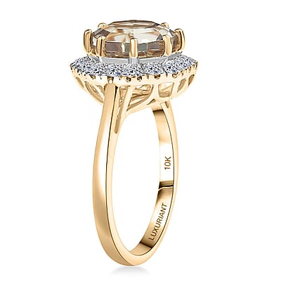 Certified & Appraised AAA Turkizite, Diamond Ring in 10K Yellow Gold 4.50 ctw (Size 8.0)