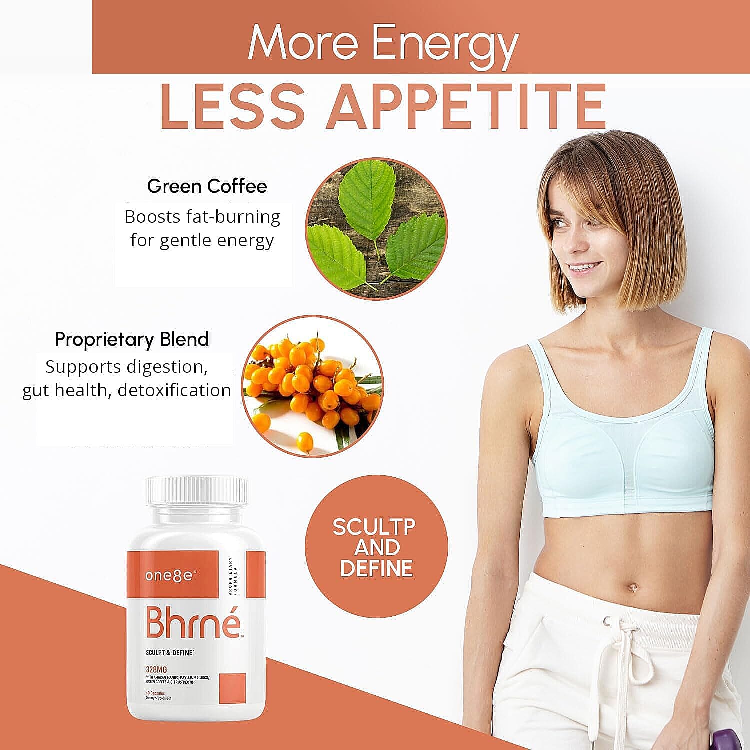 One8e Bhrne Sculpt & Define Supplement (60 Capsules) Made in US