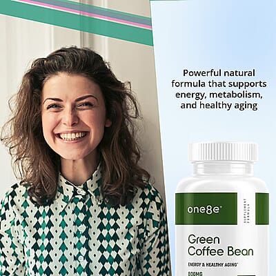 One8e Green Coffee Bean Energy & Healthy Aging Supplement (60 Capsules) Made in US
