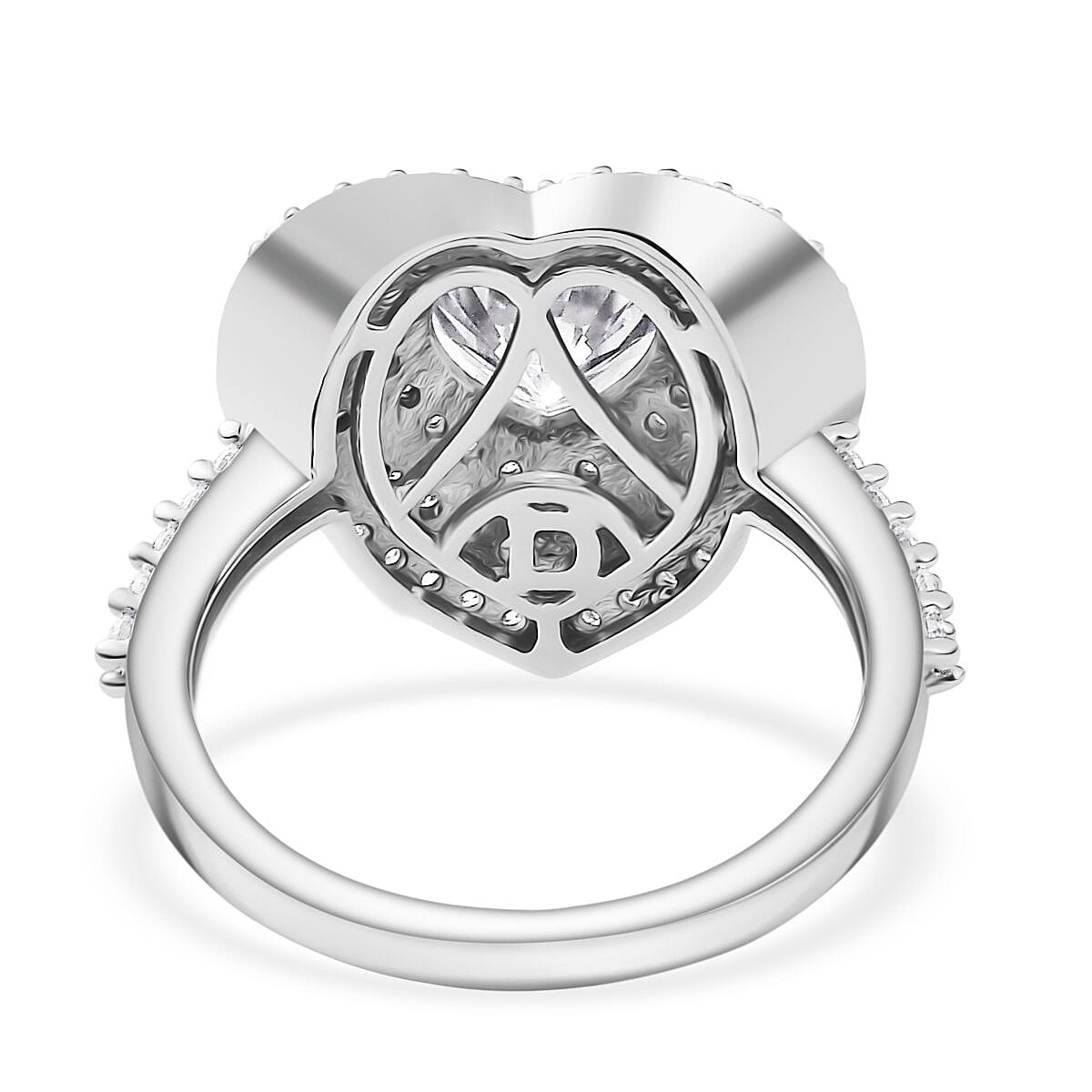 D'Joy Moissanite 2.25 ctw Ring in Rhodium Over Sterling Silver (Size 8.0)