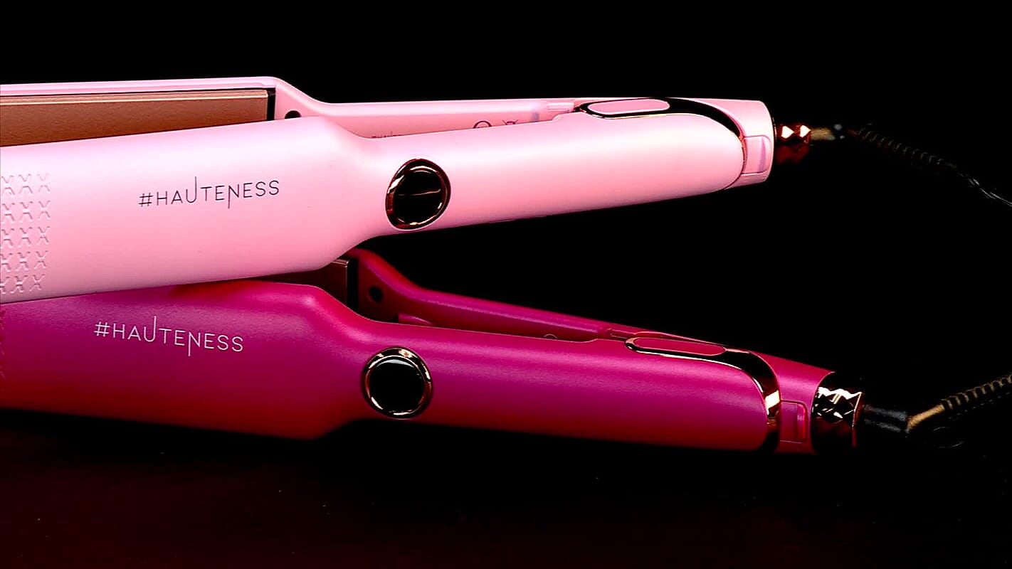 Hauteness 1.5” Digital Flat Iron with Extra Wide Plates & Infrared Technology - Pink