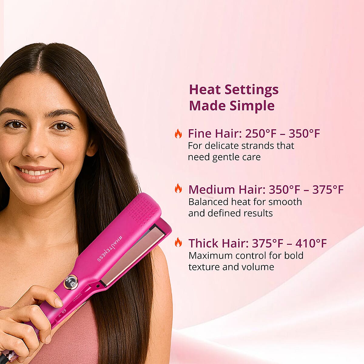 Hauteness 1.5&rdquo; Digital Flat Iron with Extra Wide Plates & Infrared Technology - Red image number 2