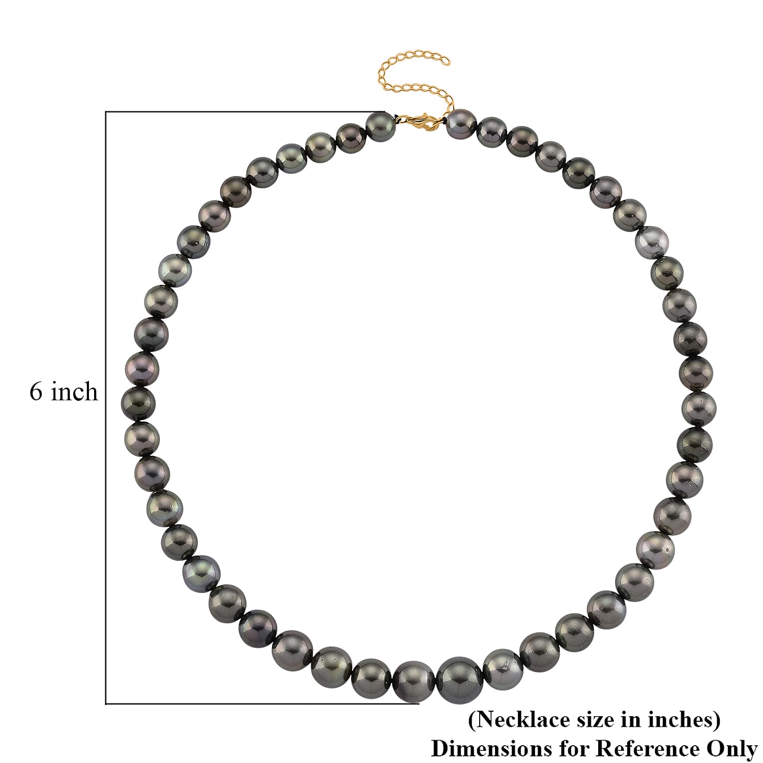 Luxoro Tahitian Pearl Necklace in 10K Yellow Gold 18-20 Inches (Del. in 18-20 Days)