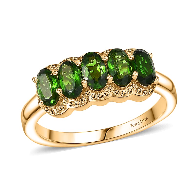 EverTrue Chrome Diopside Ring in 18K YG Plated 1.25 ctw (Size 10.0)