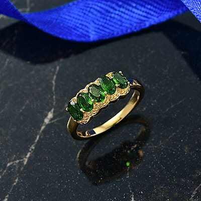 EverTrue Chrome Diopside Ring in 18K YG Plated 1.25 ctw (Size 10.0)