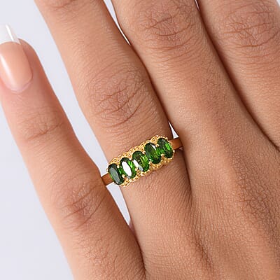EverTrue Chrome Diopside Ring in 18K YG Plated 1.25 ctw (Size 10.0)
