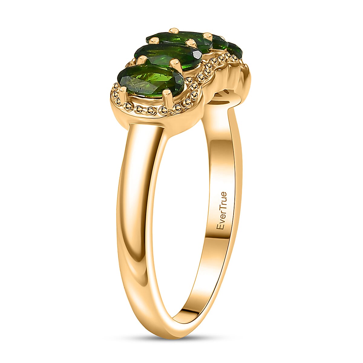 EverTrue Chrome Diopside 1.25 ctw Ring in 18K YG Plated (Size 10.0) image number 3