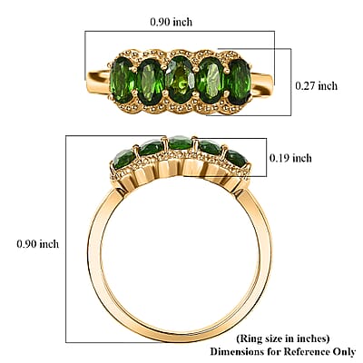EverTrue Chrome Diopside Ring in 18K YG Plated 1.25 ctw (Size 10.0)