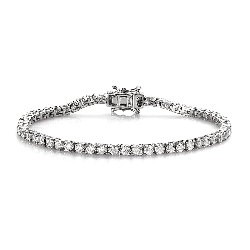 D'Joy Moissanite 5.40 ctw Bracelet in Platinum Over Sterling Silver (7.25 In)
