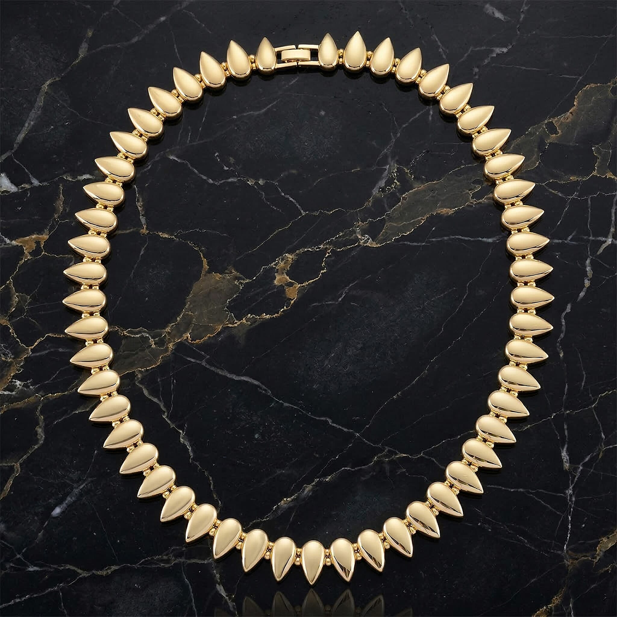 Sculptural Spiked Necklace (20 Inches) in Goldtone