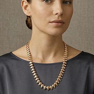 Sculptural Spiked Necklace (20 Inches) in Goldtone