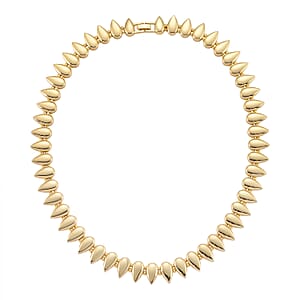 Sculptural Spiked Necklace (20 Inches) in Goldtone