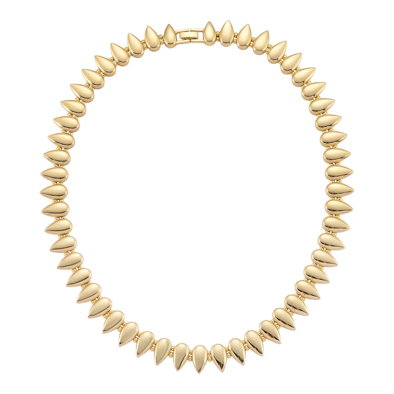 Sculptural Spiked Necklace (20 Inches) in Goldtone