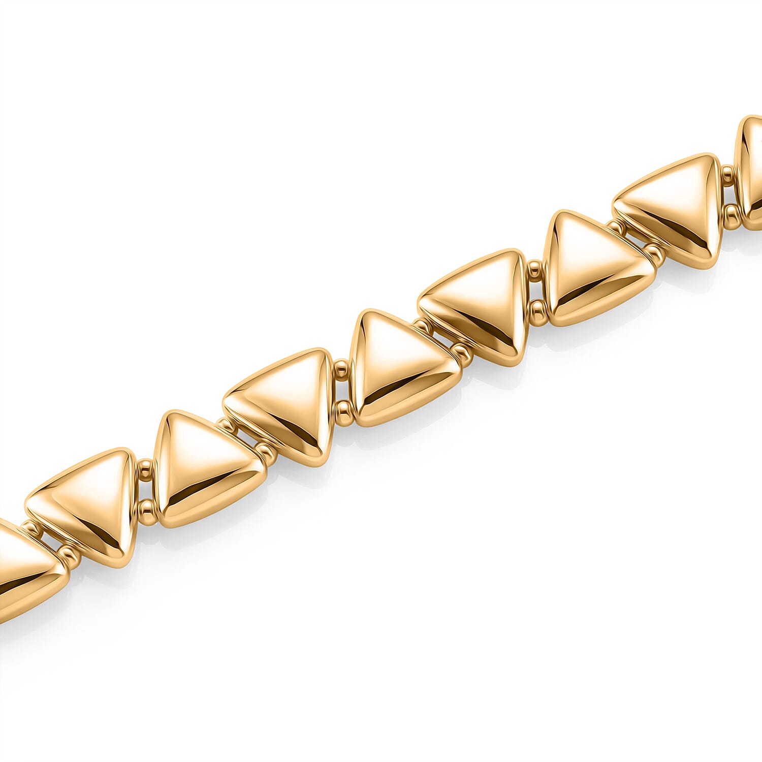Geometric Pyramid Link Necklace (20 Inches) in Goldtone