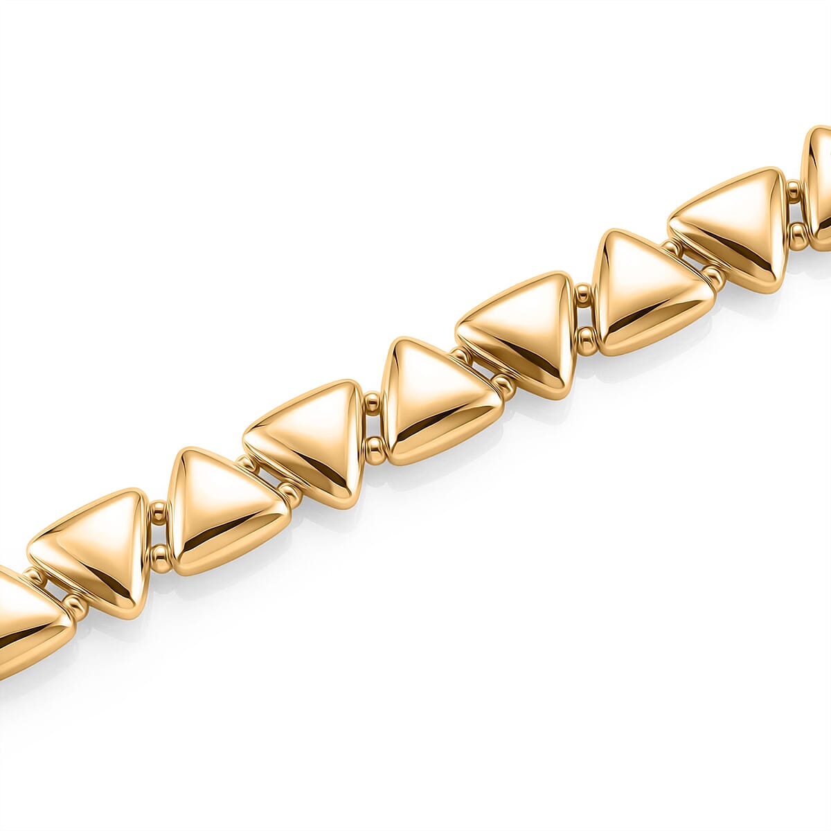 Geometric Pyramid Link Necklace (20 Inches) in Goldtone image number 3