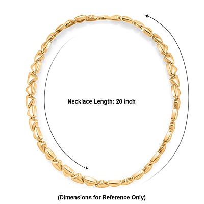 Geometric Pyramid Link Necklace (20 Inches) in Goldtone