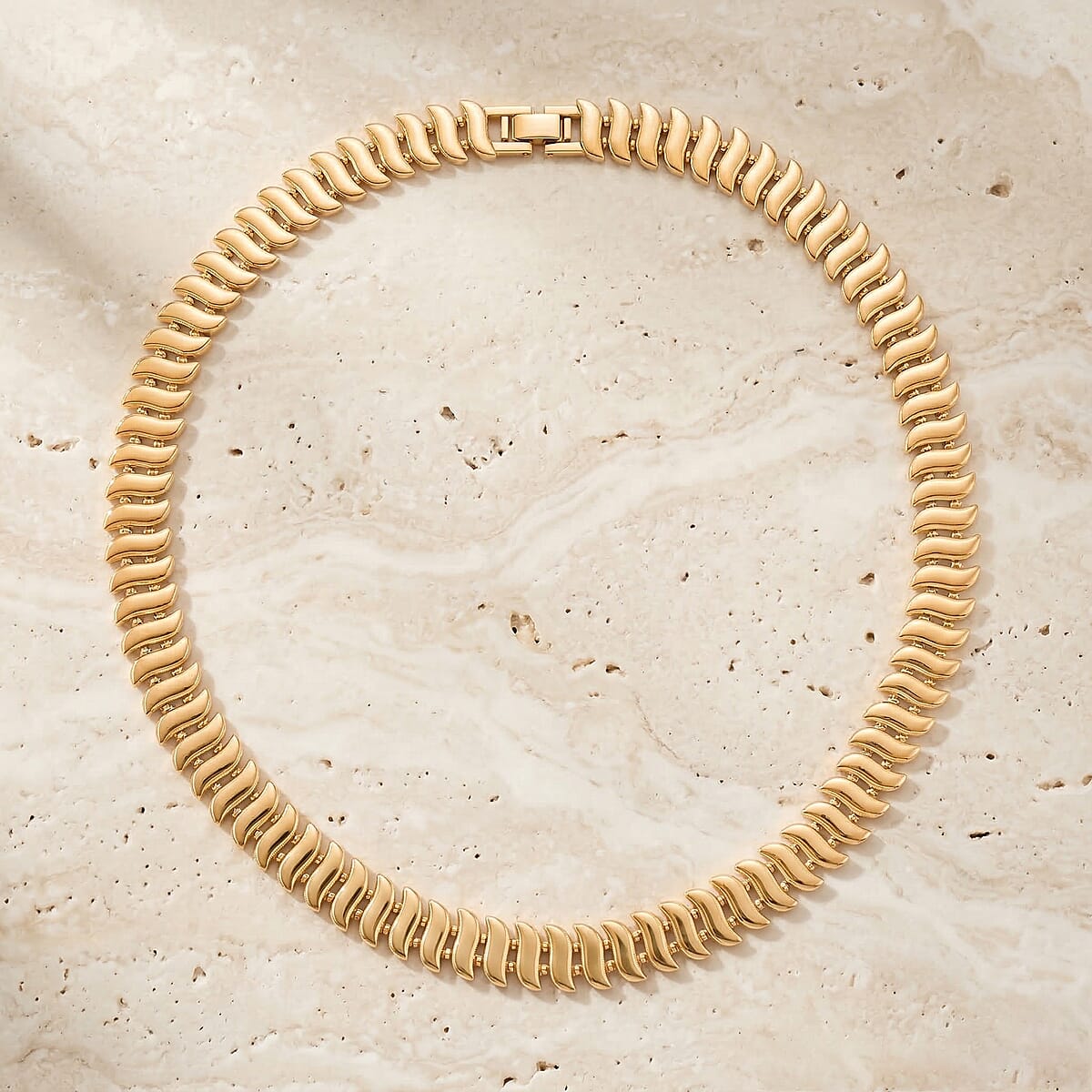 Organic Segmented Necklace (20 Inches) in Goldtone image number 1